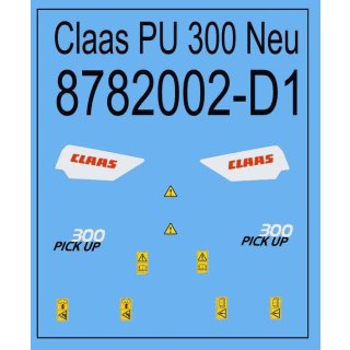 Decals Claas PU 300 Neu